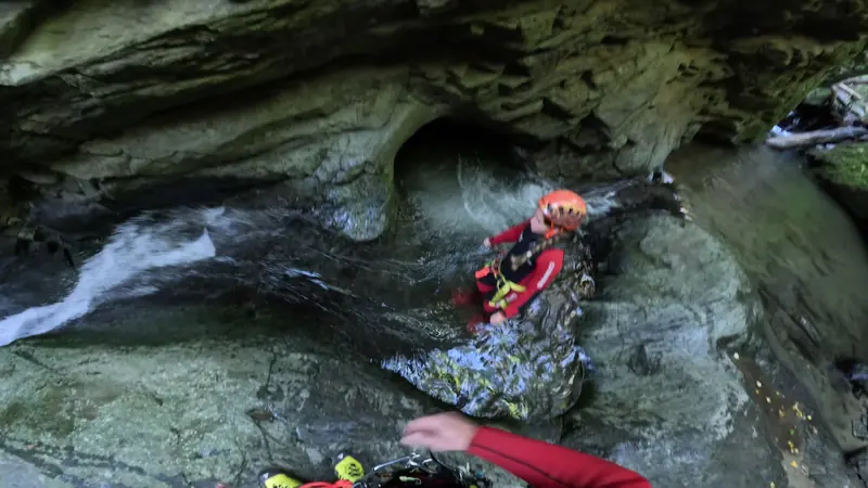 Rutsche durch die Auerklamm im Ötztal